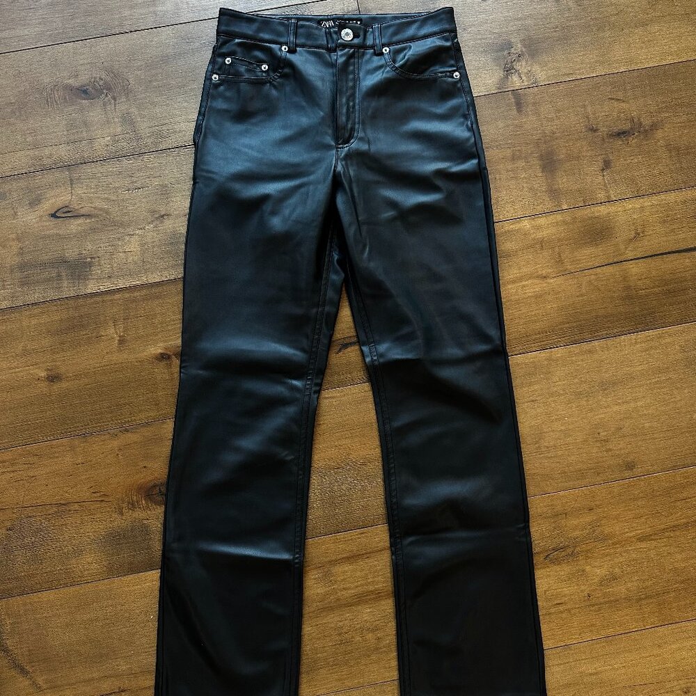 Zara leather full length pants